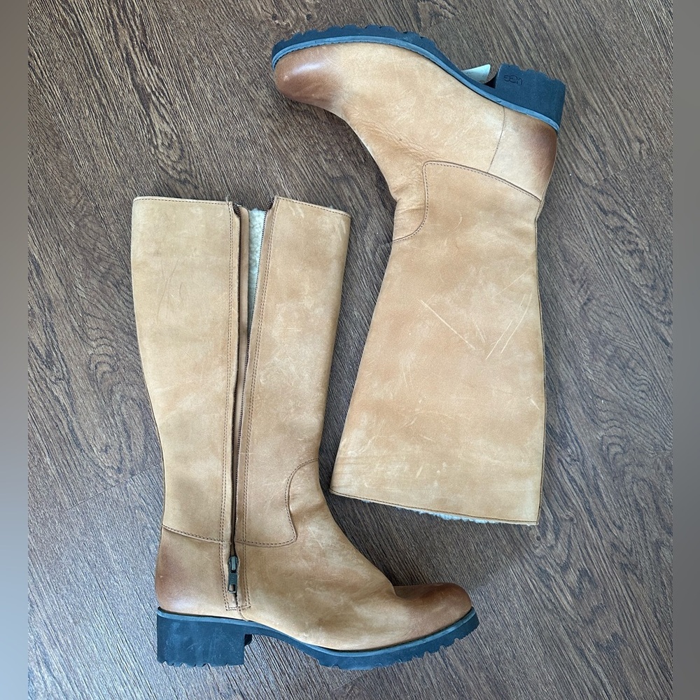 UGG Tan Leather Winter Boots